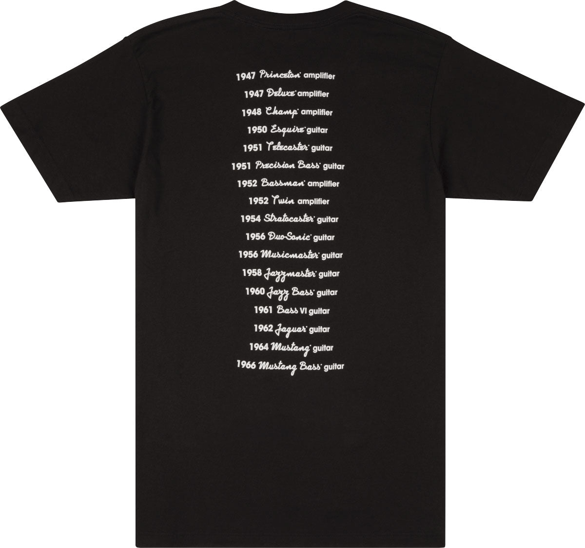 Fender Logo Date Back Tee Black S
