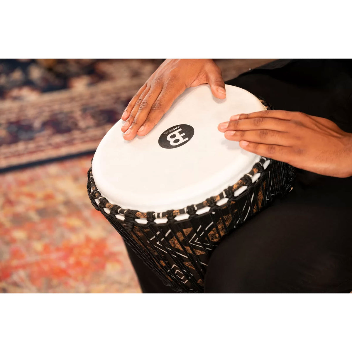 PERCUSSION 12" ROPE TUNED TRAVEL SERIES DJEMBE SYNTHETIC HEAD (PATENTED) KANGA SARONG