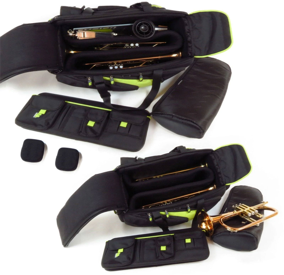 Premium Black/Green Triple Trumpet Cover