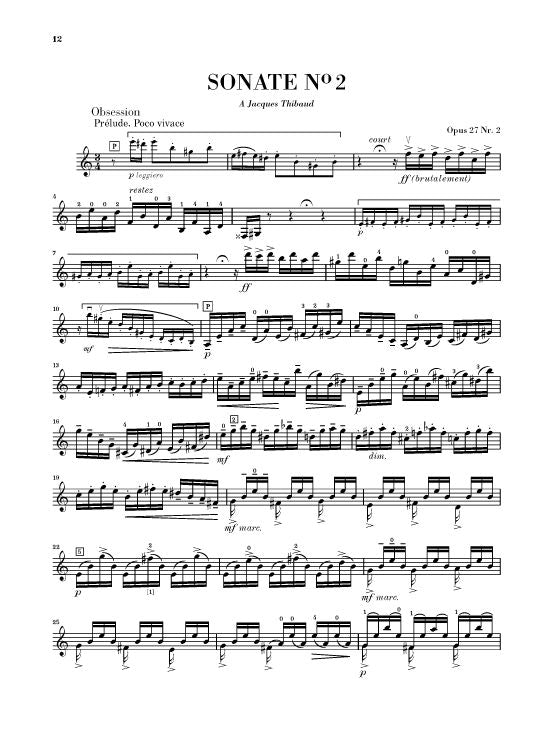 Ysaye E. - Six Sonatas For Violin Solo Op. 27