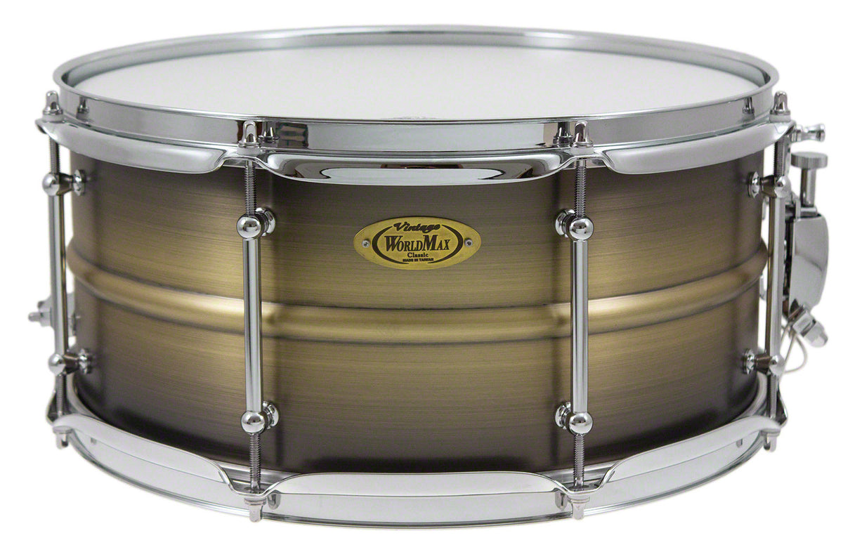 BKA-6514SH - BLACK DAWG 14" X 6.5" SNARE DRUM - ANTIQUE BRUSH BRASS SHELL