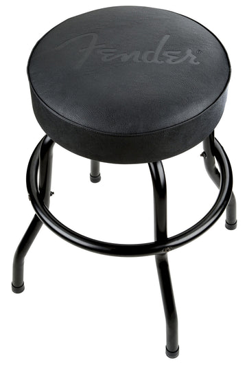 Sgabello da bar con logo nero goffrato Nero-Nero 24"