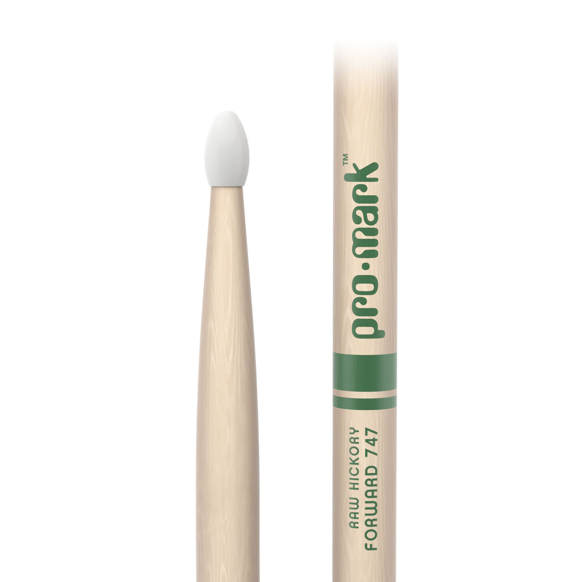 CLASSIC FORWARD 747 RAW HICKORY DRUMSTICK OVAL NYLON TIP