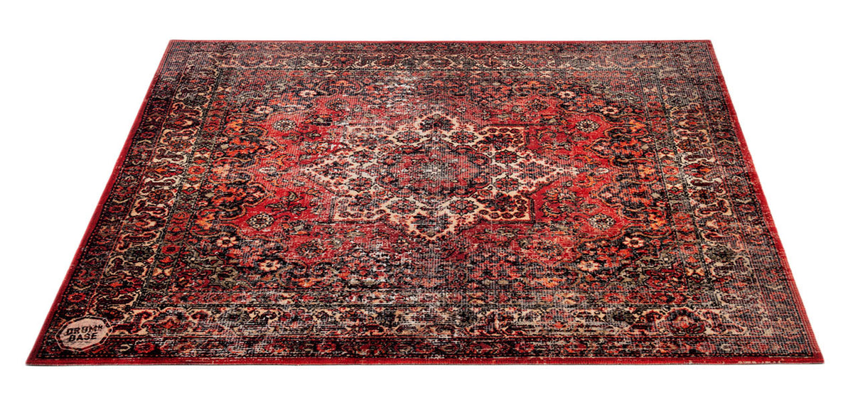 VP185-ORD - VINTAGE PERSIAN STAGE / DRUM MAT 1.85 X 1.60M ANTI-SLIP - ORIGINAL RED