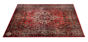 VP185-ORD - VINTAGE PERSIAN STAGE / DRUM MAT 1.85 X 1.60M ANTI-SLIP - ORIGINAL RED
