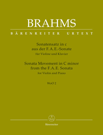 BRAHMS J. - SONATA MOVEMENT IN C MINOR FROM THE F.A.E. SONATA - WoO 2 - VIOLON & PIANO