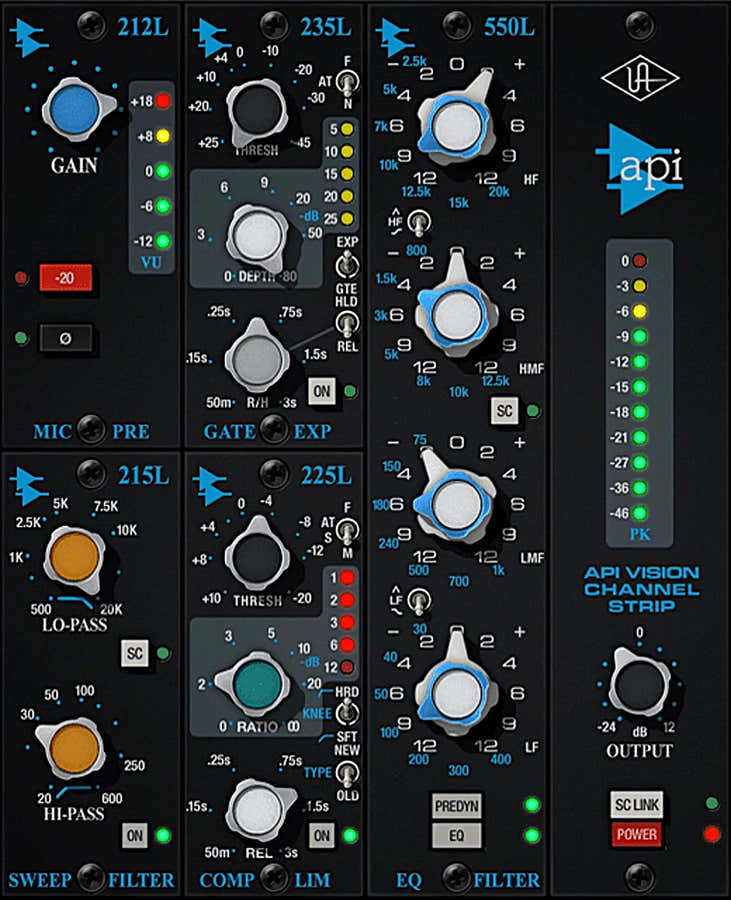UAD API Vision Collezione di channel strip