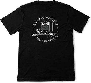 Black T-Shirt White Classic Logo L-Size
