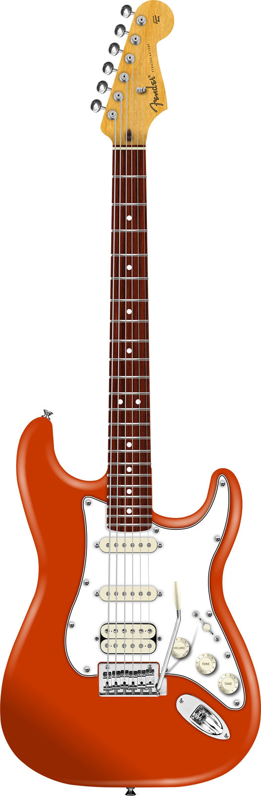 Stratocaster HSS Player II RW Arancio Rallye