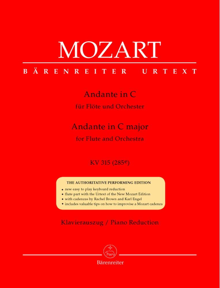 Moz W.A. - Ande En Do Majeur Kv 315 (285E) - Flute Piano