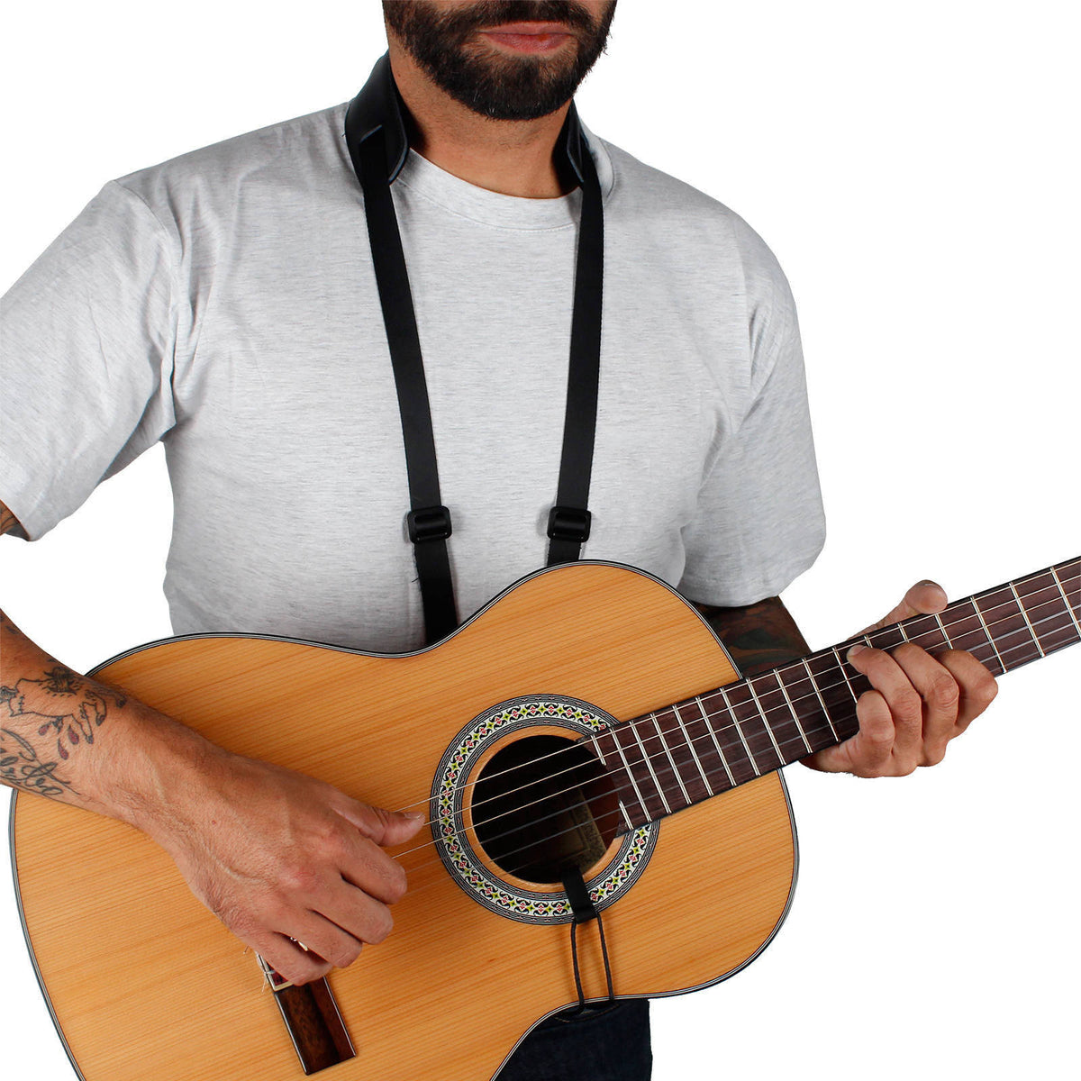 CGS100 Cinghia nera per chitarra classica