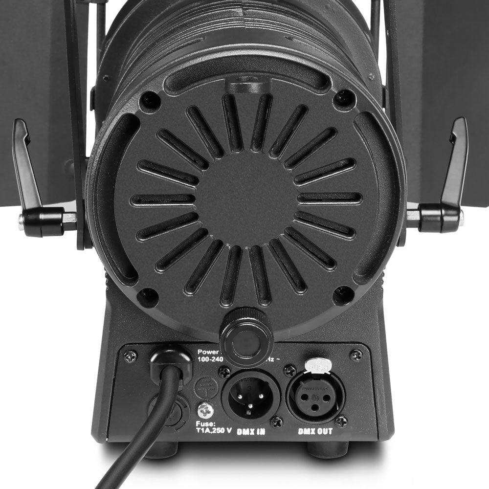 TS 60 W RGBW - SPOT PER TEATRO CON LENTE PIANETA CONVESSA E LED RGBW 60 W CONTENITORE NERO
