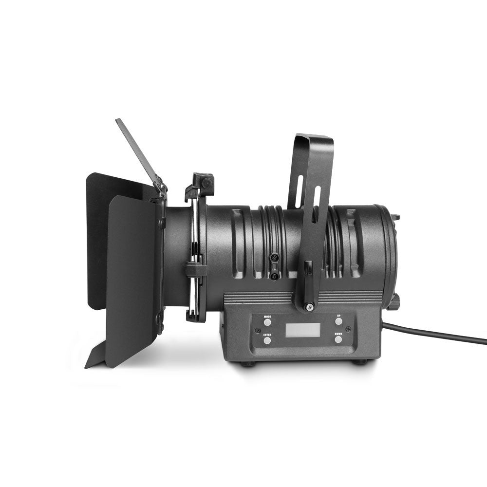 TS 60 W RGBW - SPOT PER TEATRO CON LENTE PIANETA CONVESSA E LED RGBW 60 W CONTENITORE NERO