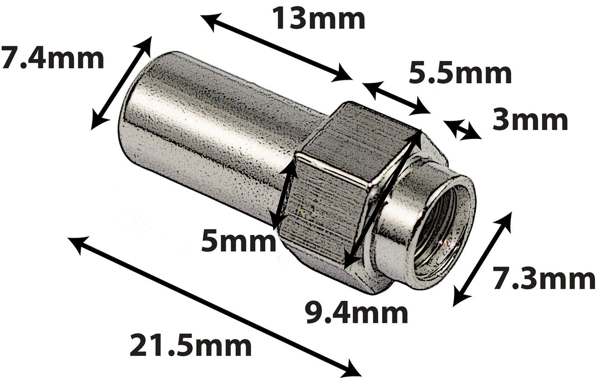SN-HE-21B Dado Girevole 21.5mm Testa Esagonale Ottone (X4)