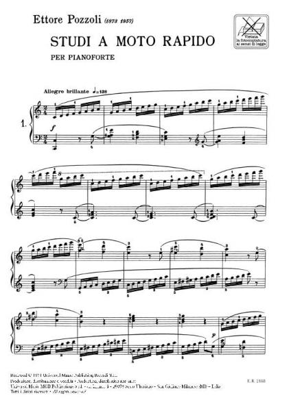 POZZOLI E. - STUDI A MOTO RAPIDO - PIANO