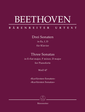 Beethoven L.V. - Three Sonatas In E-Flat Major F Minor D Major Woo 47 Kurfursten Sonatas - Piano