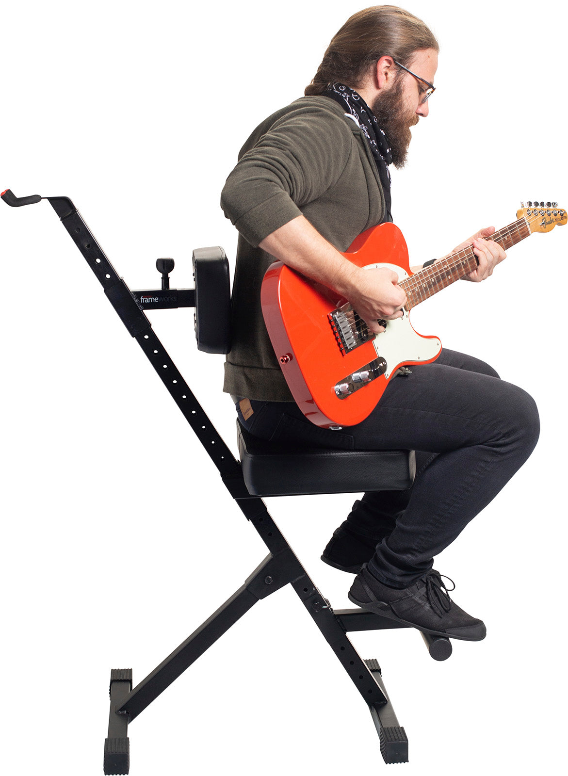 Sedile Deluxe Regolabile e Supporto per Chitarra