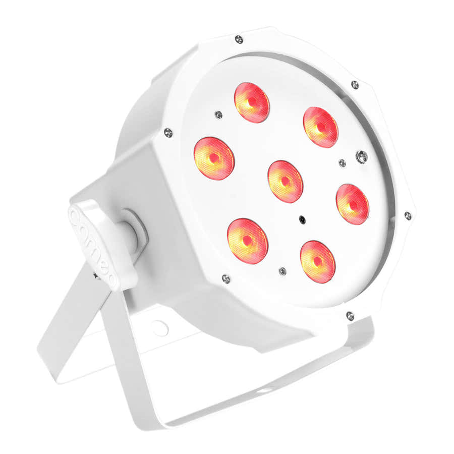 Flat Par Tri 3W Ir WH - Proiettore PAR Piatto A LED Tricolori (RGB) - 7 X 3 W Alta Potenza - Scatola