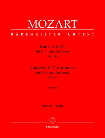 MOZART W.A. - CONCERTO N°4 IN MIB MAGGIORE KV 495 PER CORNO E ORCHESTRA - PARTITURA