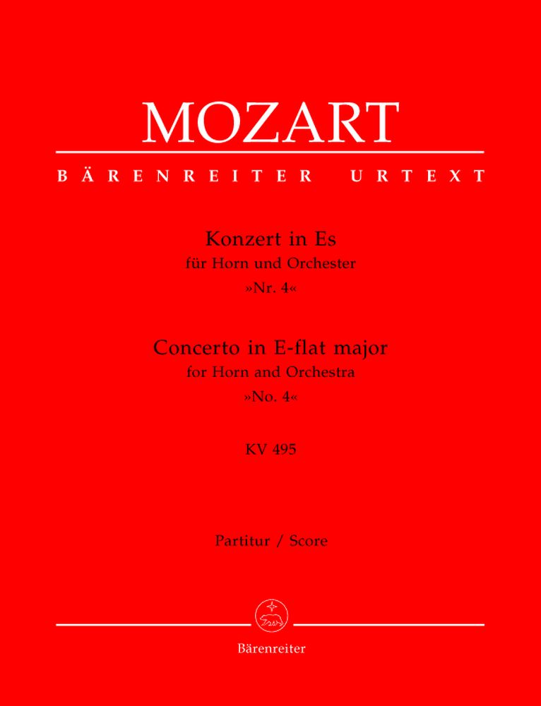 MOZART W.A. - CONCERTO N°4 IN MIB MAGGIORE KV 495 PER CORNO E ORCHESTRA - PARTITURA