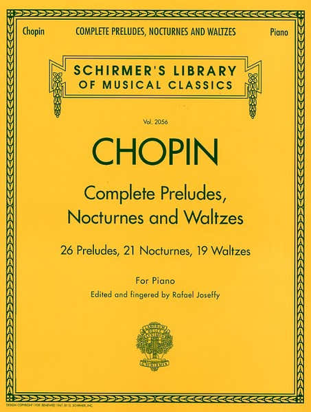 Frederic Chopin Complete Preludes Nocturnes And Waltzes - Piano Solo