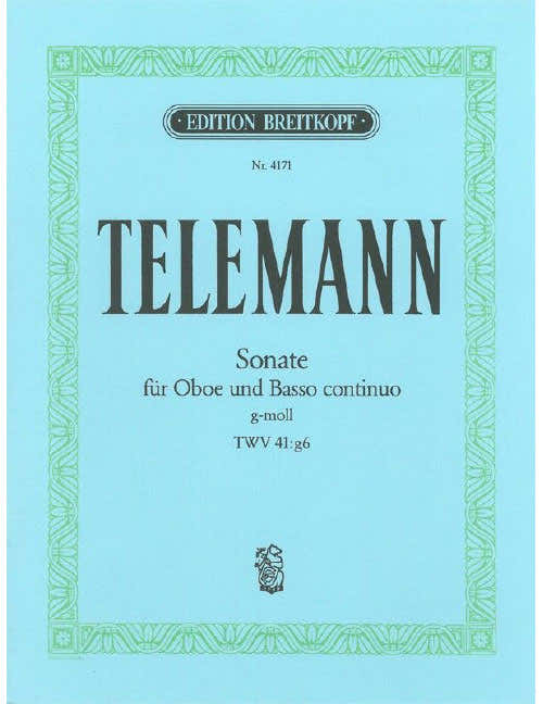 TELEMANN G.P. - SONATE G-MOLL TWV 41:G6 - HAUTBOIS BASSE CONTINUE