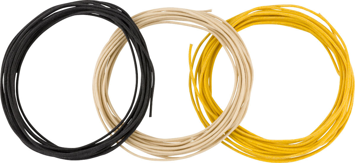 Pure Vintage Cavo rivestito in tessuto 22 AWG 15" Nero Bianco Giallo