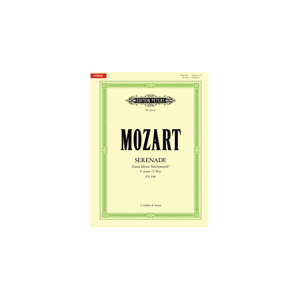 MOZART W.A - Serenata in Do maggiore "GANZ KLEINE NACHTMUSIK" KV 648 - 2 violini e pianoforte
