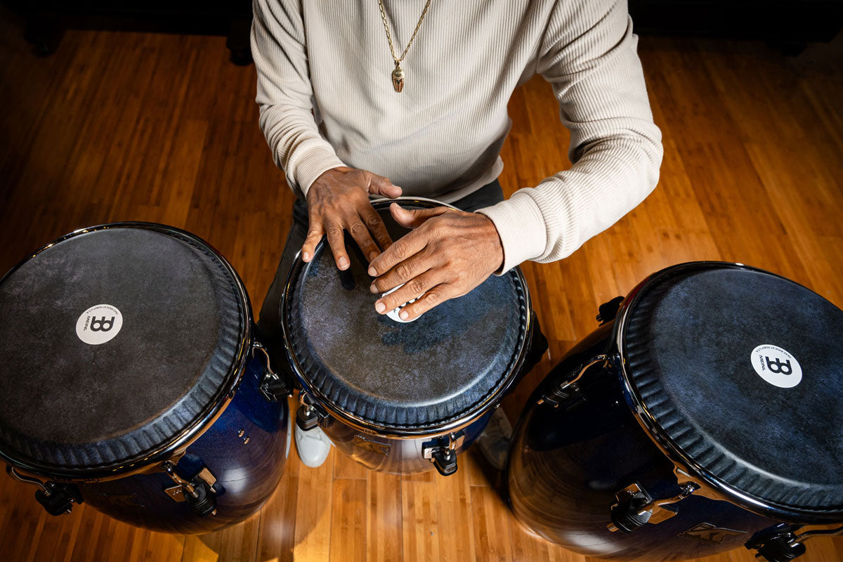 Artist Series William Kachiro Tumba 12 1/2" /REMO® Black Calfskin Skyndeep Heads - Blue Wave