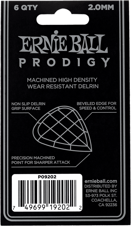Plettri Prodigy Sacchetto da 6 Bianco 2mm