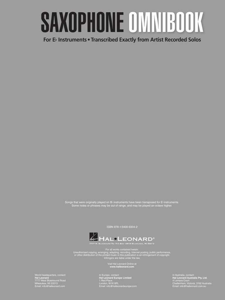 Sassofono Omnibook Mib