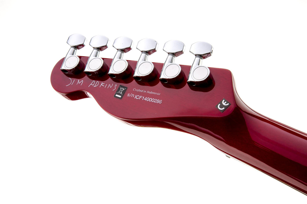 Telecaster JA-90 Thinline Signature Jim Adkins LRL Rosso cremisi trasparente