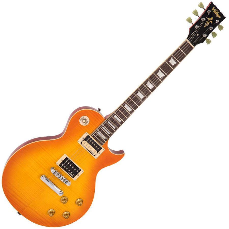 V100Thb Acero fiammato con sfumatura Honeyburst