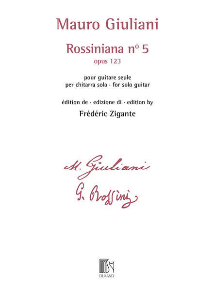 Giuliani - Rossiniana N° 5 (opus 123) - Edition De Frederic Zigante