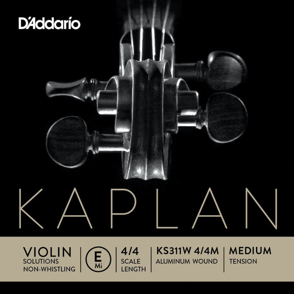 D'ADDARIO 4/4 KAPLAN NON-WHISTLING VIOLIN ALUMINUM WOUND E STRING SCALE MEDIUM TENSION
