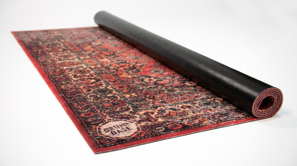 VP185-ORD - VINTAGE PERSIAN STAGE / DRUM MAT 1.85 X 1.60M ANTI-SLIP - ORIGINAL RED