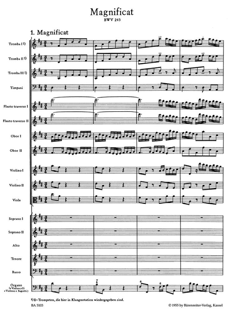 Bach J.S. - Magnificat En Re Majeur BWV 243 - Conducteur