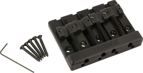 Fender Gruppo ponte per basso a 4 corde HiMass con sellette in zinco Nero