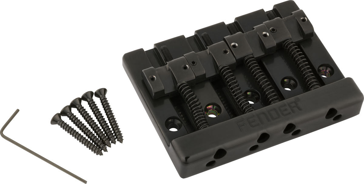 Fender Gruppo ponte per basso a 4 corde HiMass con sellette in zinco Nero