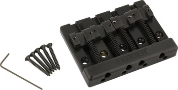 Fender Gruppo ponte per basso a 4 corde HiMass con sellette in zinco Nero