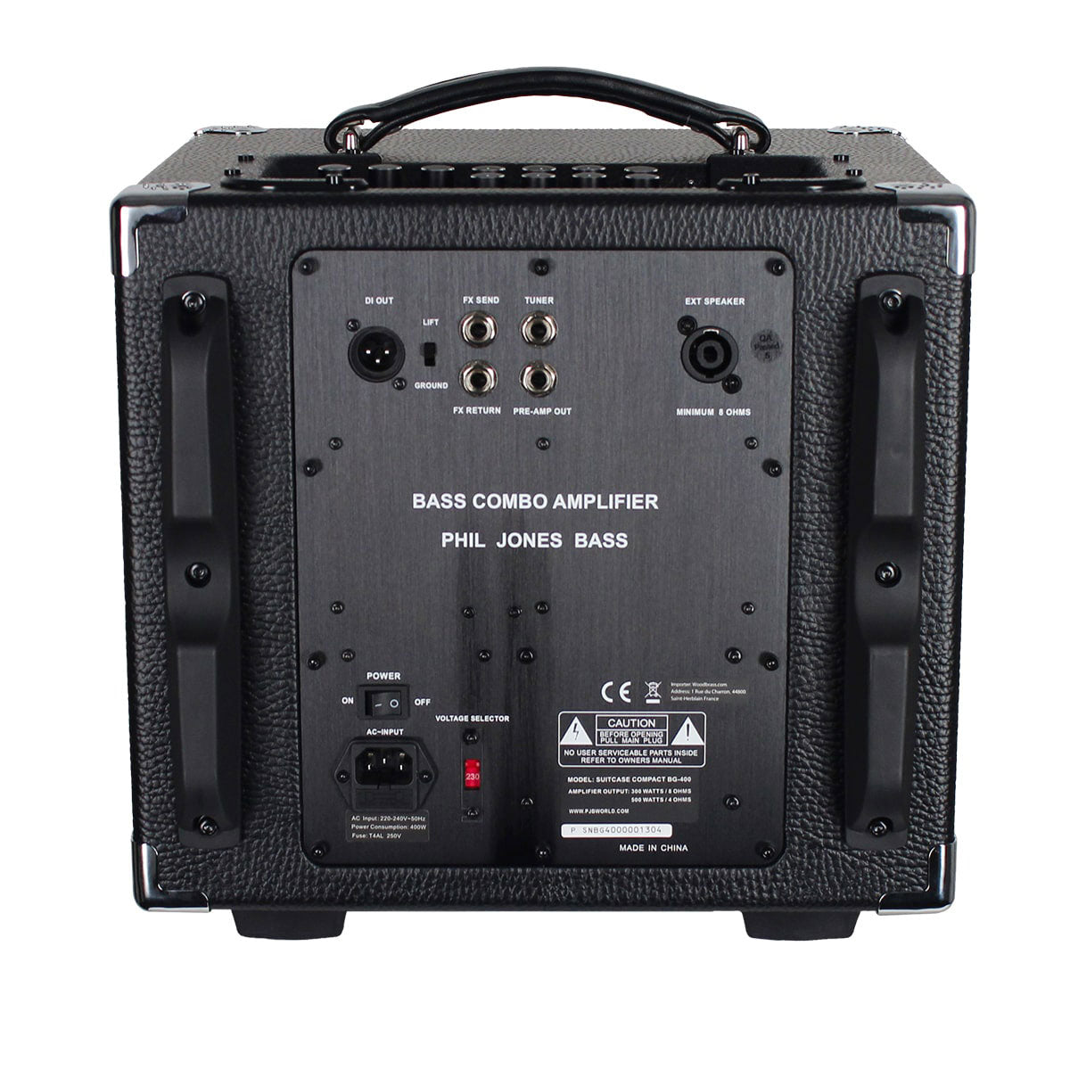 SUITCASE COMPACT 300W COMBO 4X5" "PIRANHA" BLACK - STOCKB