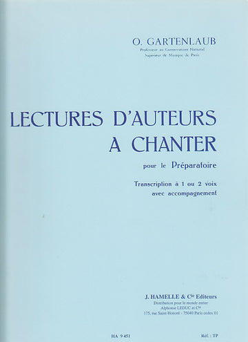 Gartenlaub Odette - Letture di autori da cantare preparatorio (1 o 2 voci) con accompagnamento