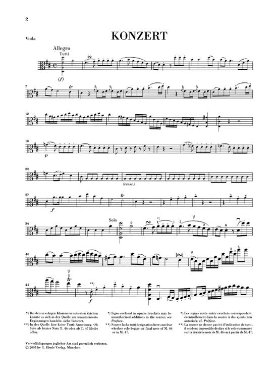 Hoffmeister F.a. - Viola Concerto D Major