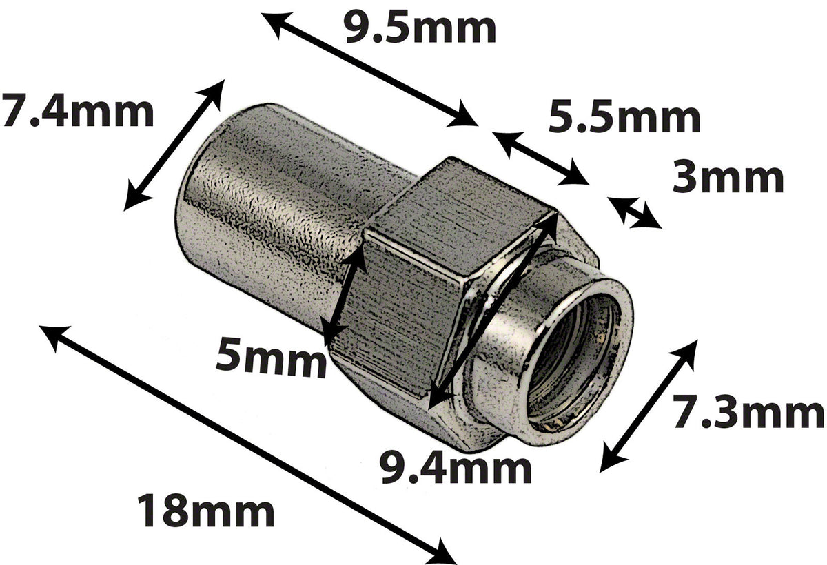 SN-HE-18B Dado Girevole 18mm Testa Esagonale Ottone (X4)