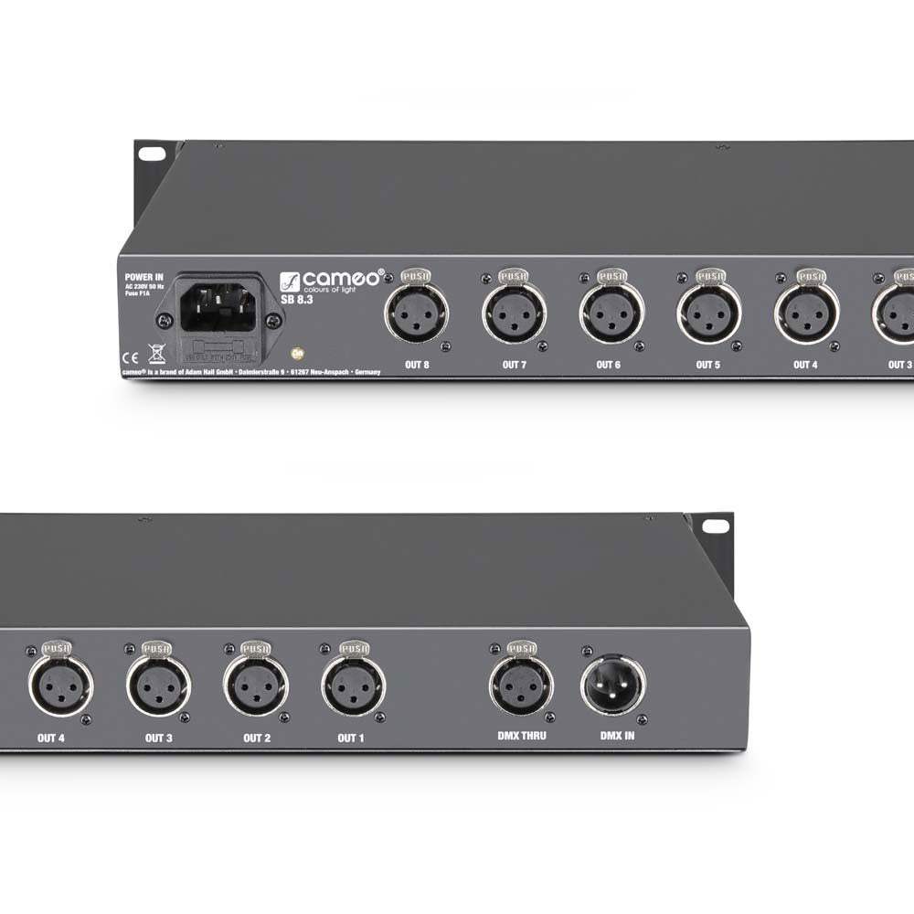 SB8.3 - SPLITTER - BOOSTER DMX 8 CANALI (XLR 3 PUNTI)