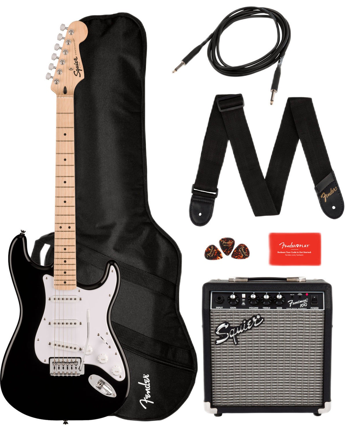 Squier Stratocaster Sonic Pack MN Nero