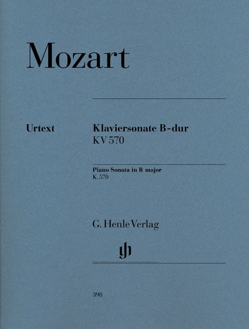 MOZART W.A. - SONATA PER PIANOFORTE IN Sib MAGGIORE K. 570