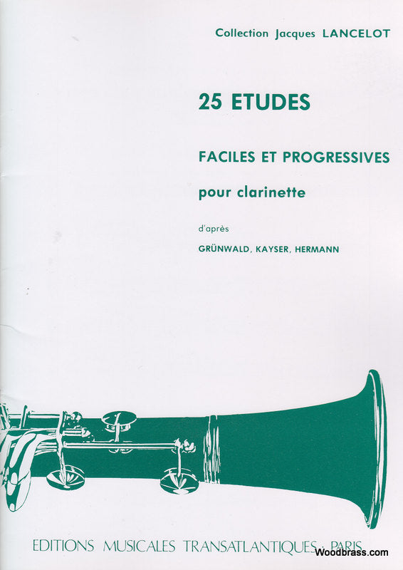 Transatlantiques 25 Etudes Faciles et Progressives - Clarinette