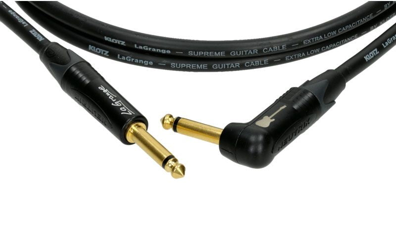 LA-grange Cavo per Strumento Nero 3M Jack Mono - Jack Mono Angolato Contatto Dorato