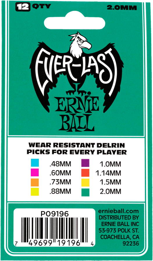 Plettri Everlast Bustina da 12 Blu ghiaccio 2mm